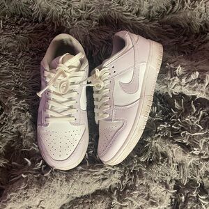 Women's White and Lavender Dunk Lows